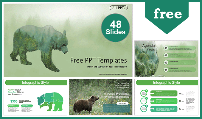 Silhouette-Brown-Bear-PowerPoint-Templates-Feature Image