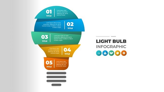 Fantastic Light Bulb PowerPoint Infographic Template