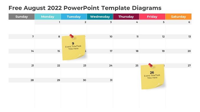 Free August 2022 PowerPoint Template Diagrams
