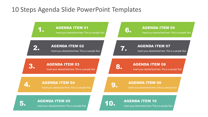 10 Steps Colorful Agenda