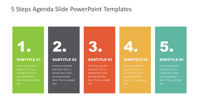 5 Steps Agenda Slide Template feature image
