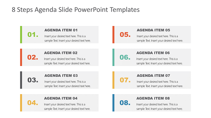 8 Steps Agenda Presentation template feature image