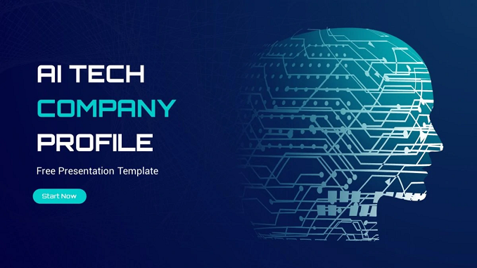 AI Tech Company Profile PowerPoint Template feature image