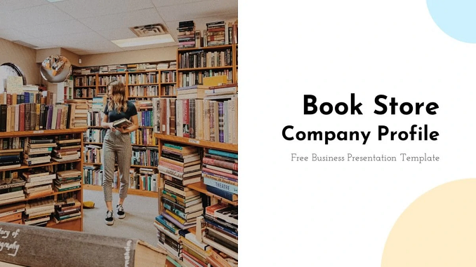 Book Store Company Profile PowerPoint Template feature image