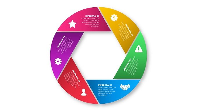 Free Colorful circular presentation template infographic