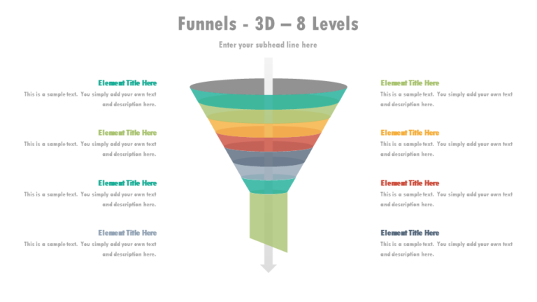 3D Funnel 8 Levels | Free Funnel Designs PPT