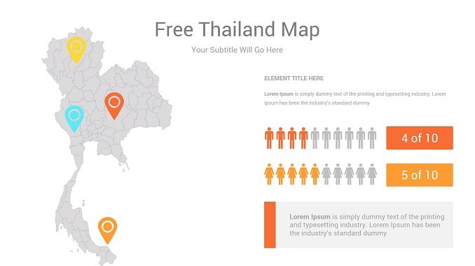 Free Thailand Map PowerPoint Template