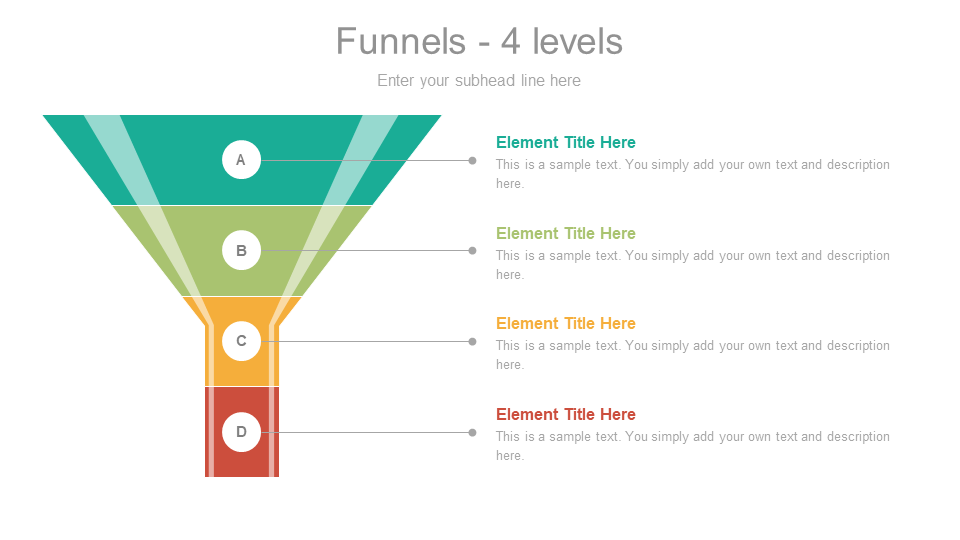 Funnel 4 Levels design template for powerpoint and google slides presentation feature image