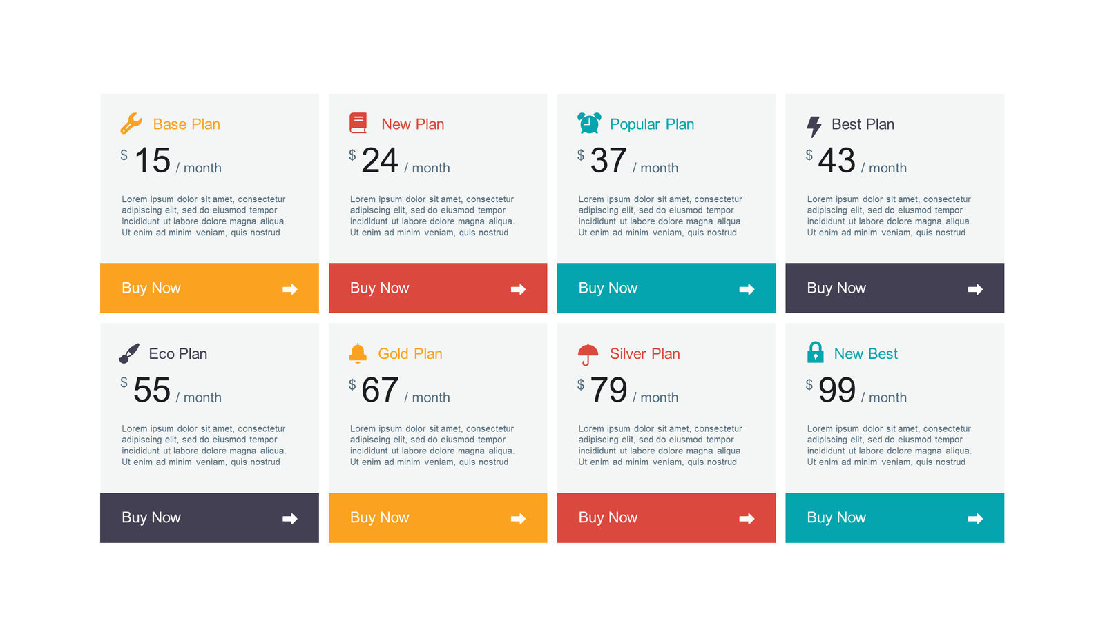 Services Pricing Table Presentation Template