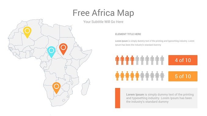 africa map ppt template design with People graph feature image