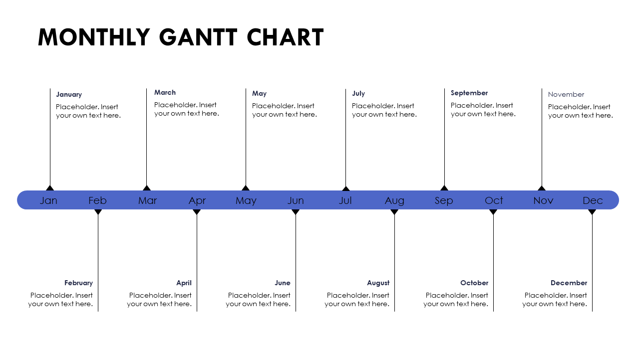 Monthly gantt chart presentation template
